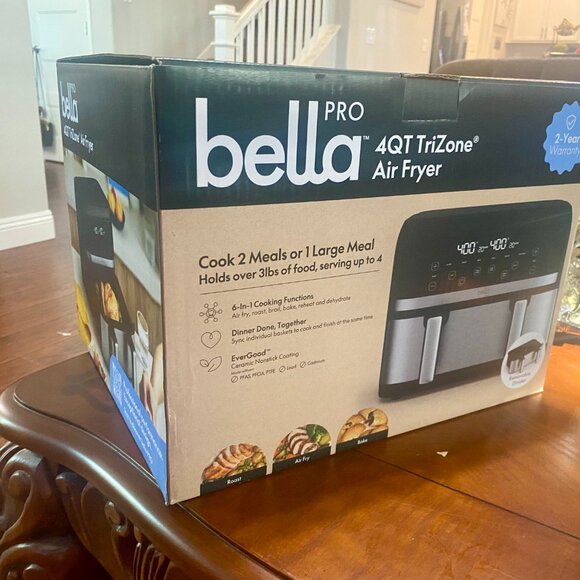 4qt Pro Bella TriZone Air Fryer BRAND NEW